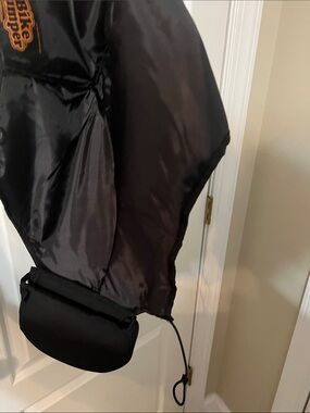 Bumper Black Saddle Pannier with Orange Logo Patch